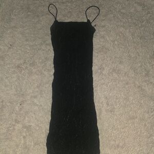 Elegant Black Spaghetti Strap Dress
